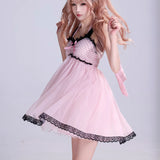 Evil Tooth Rosy Veil Polka Dot Lace Mini Dress