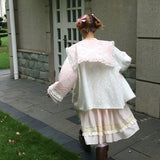 August Unicorn Pink Lace Oversized Sailor Girl Outer