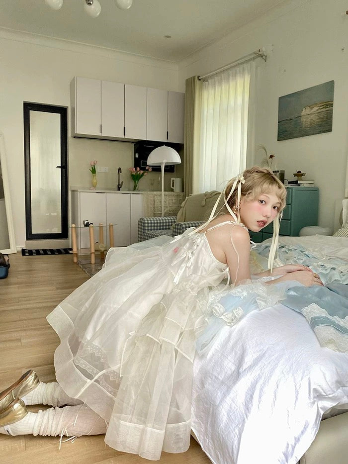 Get trendy with [August Unicorn] Angel Shell Princess transparent outer dress - Dresses available at Peiliee Shop. Grab yours for $105 today!