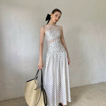Get trendy with [SPOII UNOSA] Fleur De Saint Tropez Polka Dress MIDI Dress Gown -  available at Peiliee Shop. Grab yours for $78 today!