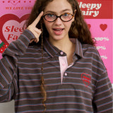 Sleepy Fairy Vintage Stripe Polo Cotton Top