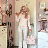 Rose Island Daisy Bow Flare Pants