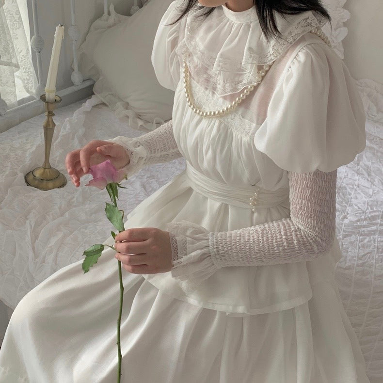 Get trendy with [Nololita] Hallucination Rose The Missing Moon Silk Like Cotton Shirt Christmas - Shirts & Tops available at Peiliee Shop. Grab yours for $36 today!
