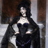 Blood Supply Moon Funeral Beaded Lace Cape