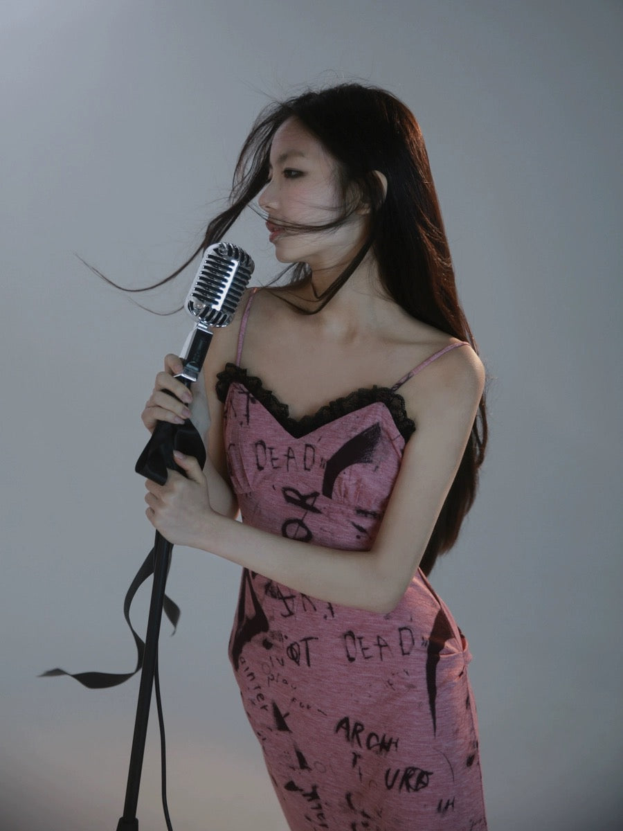 Get trendy with [Evil tooth] Punk Rose Mermaid Tail Design Midi Dress - Shirts & Tops available at Peiliee Shop. Grab yours for $45 today!