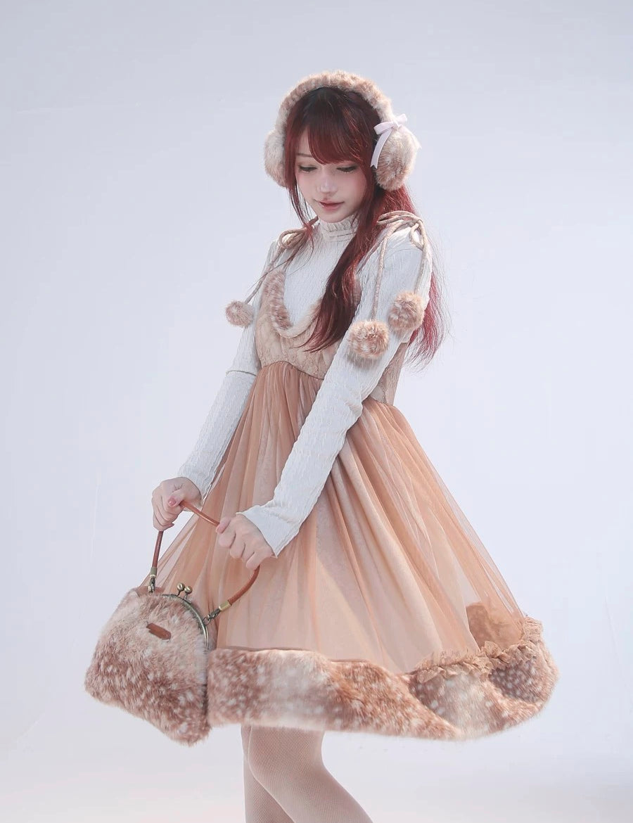 Get trendy with [Rose Island] Fairy Spirit Deer in snow land dress -  available at Peiliee Shop. Grab yours for $64 today!