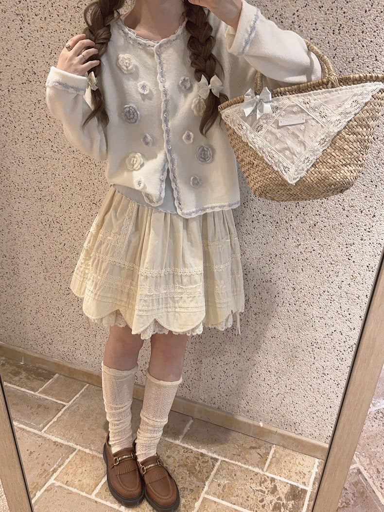 Get trendy with Snow White’s Floral Knitted Cardigan - Sweater available at Peiliee Shop. Grab yours for $23 today!