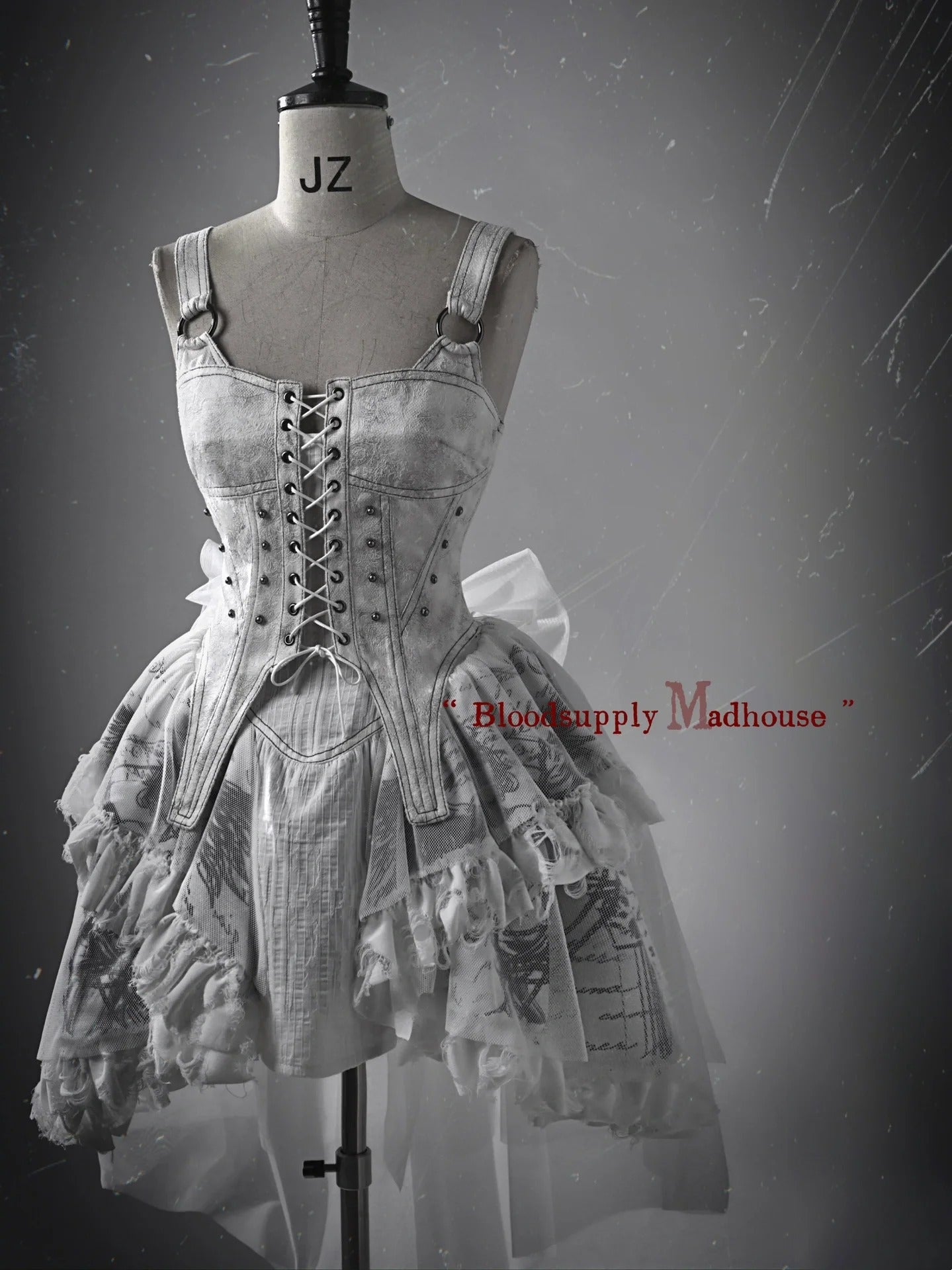 Get trendy with [Blood Supply] Madhouse Distressed Dress Set - Dresses available at Peiliee Shop. Grab yours for $49 today!