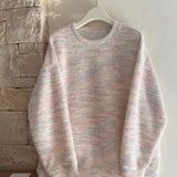 Get trendy with Pastel Rainbow Soft Pastel Knitting Oversized Sweater - Sweater available at Peiliee Shop. Grab yours for $19.90 today!