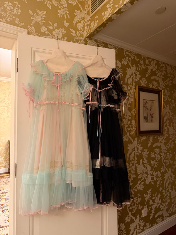 August Unicorn Vintage Sheer Ruffle Dress Loungewear