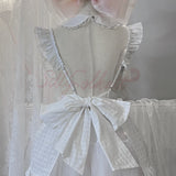[Sold out forever — just here to be remembered ♡] Silly Solkatt Alice’s Angel Aura White Gingham Apron Set