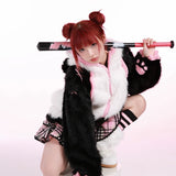Get trendy with Evil Tooth Kawaii Panda Look Faux Fur Hoodie Coat Christmas -  available at Peiliee Shop. Grab yours for $78 today!