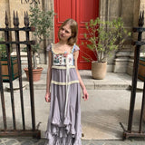 UNOSA Lavender Veil Layered Panel Chiffon Dress