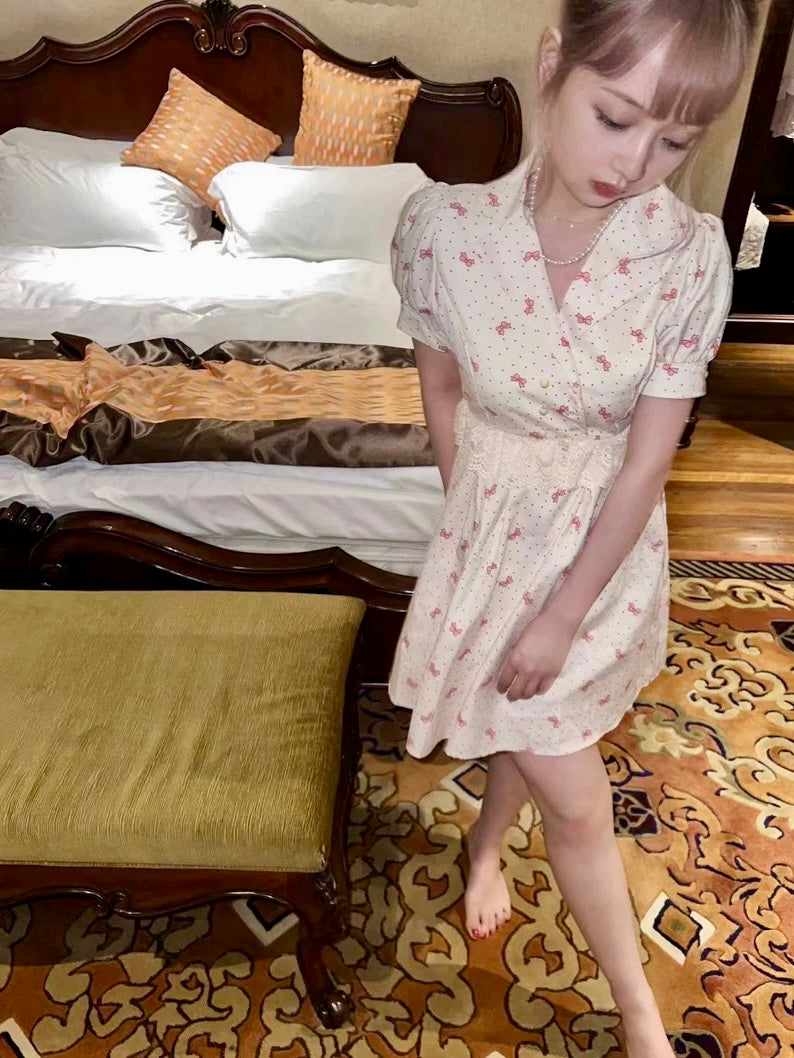 Get trendy with [SALE] Polka Candy floral mini dress - Dresses available at Peiliee Shop. Grab yours for $28 today!