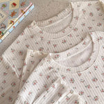 Get trendy with Floral Puff Cream Cake Cotton Shirt - Sweater available at Peiliee Shop. Grab yours for $16 today!