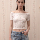 [Valentines Day Sale 2026] KiraYura Floral Vintage Ribbon Crop Top