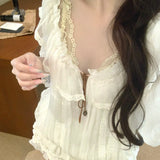 Leonie Girl Vintage Sweet Lace Lantern Sleeve Set