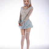 Rose Island Peach Jellyfish Bubble Mini Skirt