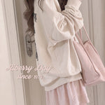 Get trendy with Sakura Aroma Heart Mini Skirt - Sweater available at Peiliee Shop. Grab yours for $18 today!