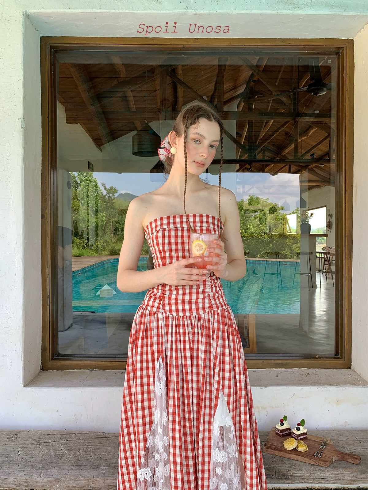 Get trendy with [SPOII UNOSA] Garden Dress Gingham Midi Dress Gown -  available at Peiliee Shop. Grab yours for $72 today!