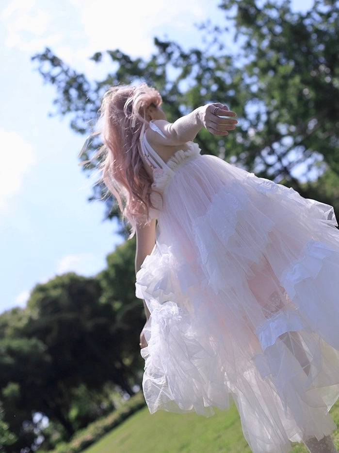 Get trendy with [August Unicorn] Angelic Mist Handmade Outer Dress - Dresses available at Peiliee Shop. Grab yours for $116 today!