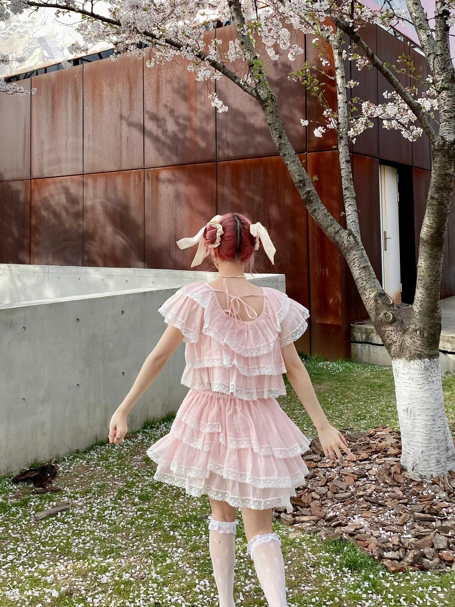 Get trendy with [August Unicorn] The blooming dream crop top and skirt set - Dresses available at Peiliee Shop. Grab yours for $68 today!