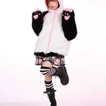 Get trendy with Evil Tooth Kawaii Panda Look Faux Fur Hoodie Coat Christmas -  available at Peiliee Shop. Grab yours for $78 today!