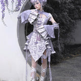 Get trendy with [Blood Supply] Dragon Wisteria Lolita Fashion Set Mini Skirt - Skirt available at Peiliee Shop. Grab yours for $59 today!