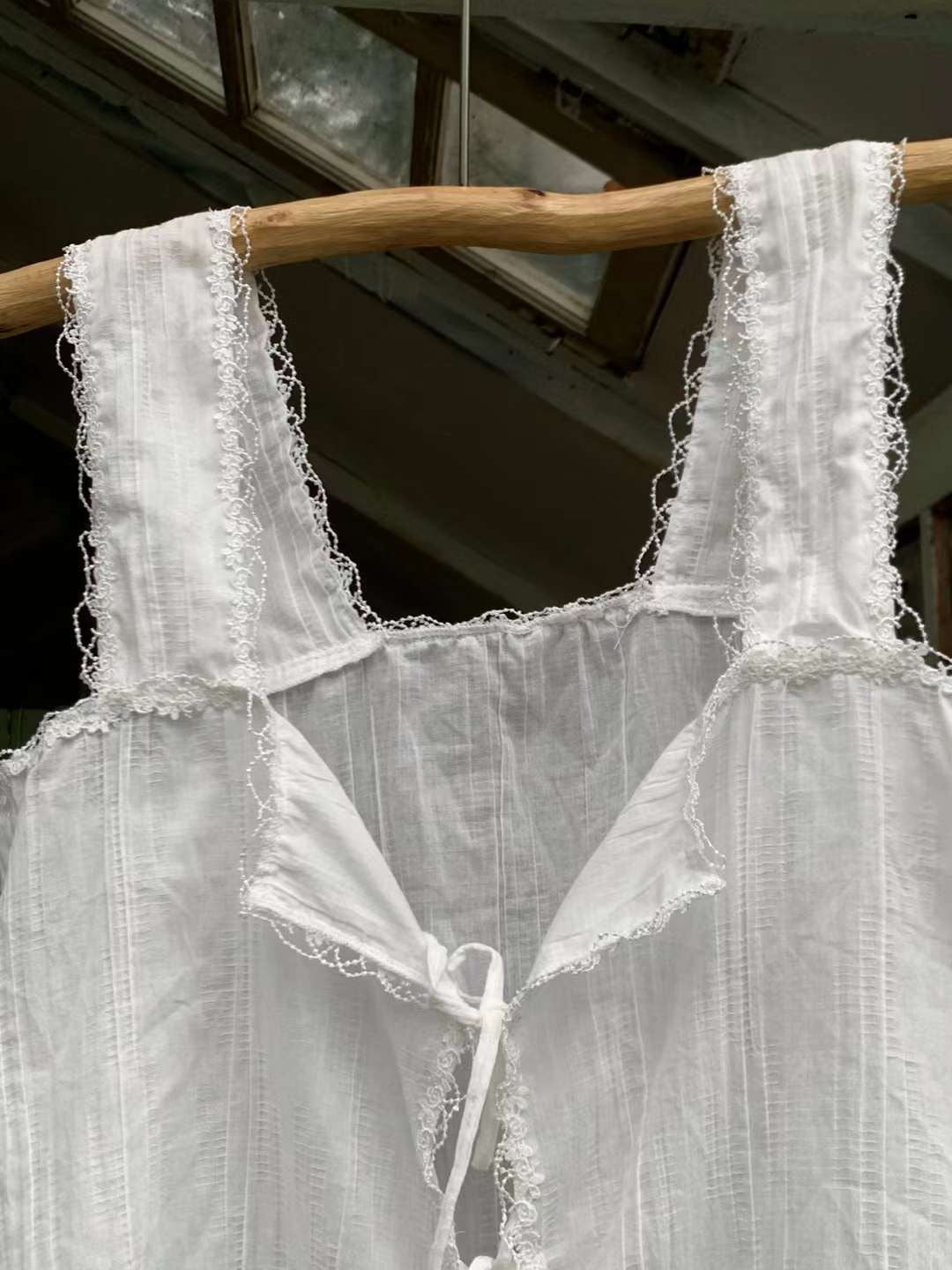 Get trendy with [Tailor Made] Angel Garden Handmade Crop Top Linne Tank -  available at Peiliee Shop. Grab yours for $65 today!
