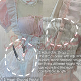 [Sold out forever — just here to be remembered ♡] Silly Solkatt Alice’s Angel Aura White Gingham Apron Set