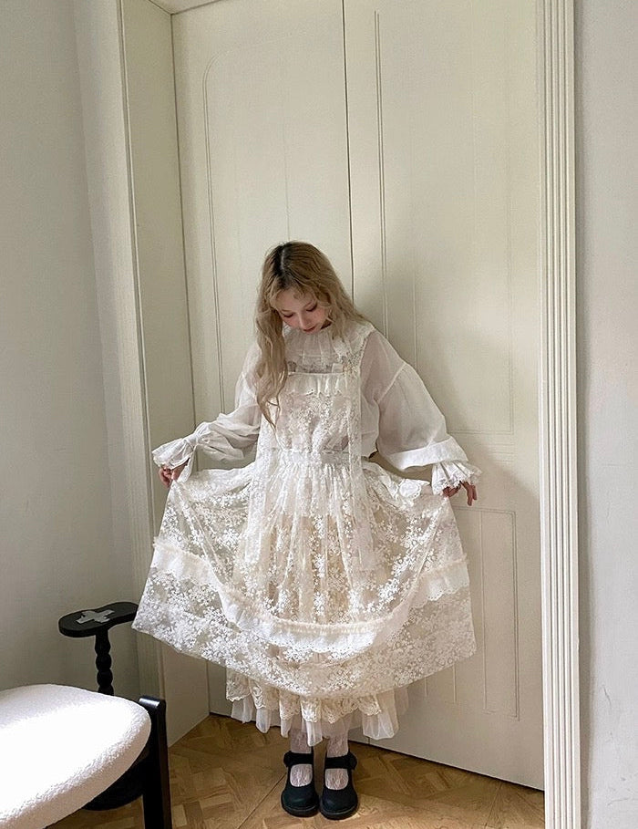 Get trendy with [August Unicorn] Embroidered Lace Princess Dress - Dresses available at Peiliee Shop. Grab yours for $99 today!