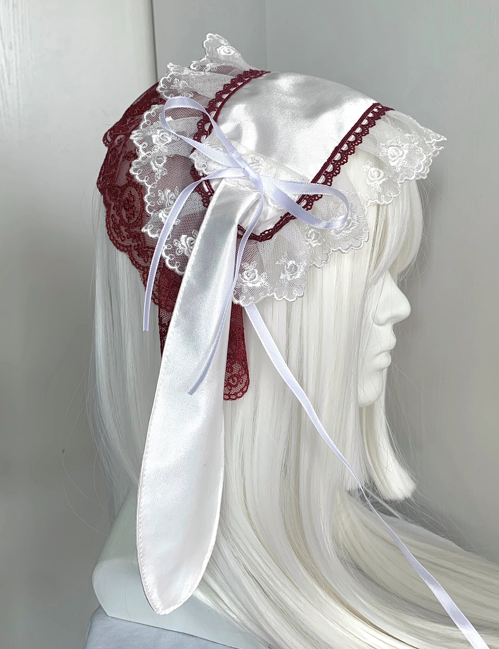 Get trendy with Wine Version Handmade Bunny Hat Headband -  available at Peiliee Shop. Grab yours for $21.90 today!
