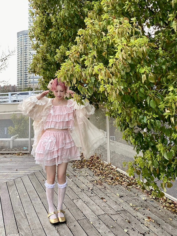 Get trendy with [August Unicorn] The blooming dream crop top and skirt set - Dresses available at Peiliee Shop. Grab yours for $116 today!