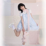 [Rose Island] Pink Mermaid Jellyfish  Style Mini Dress