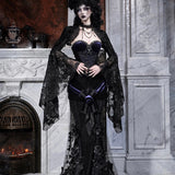 Blood Supply Moon Funeral Velvet Mermaid Tail Midi Skirt