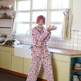 Sleepy Fairy Coral Fleece Leopard Bow Pajama Set