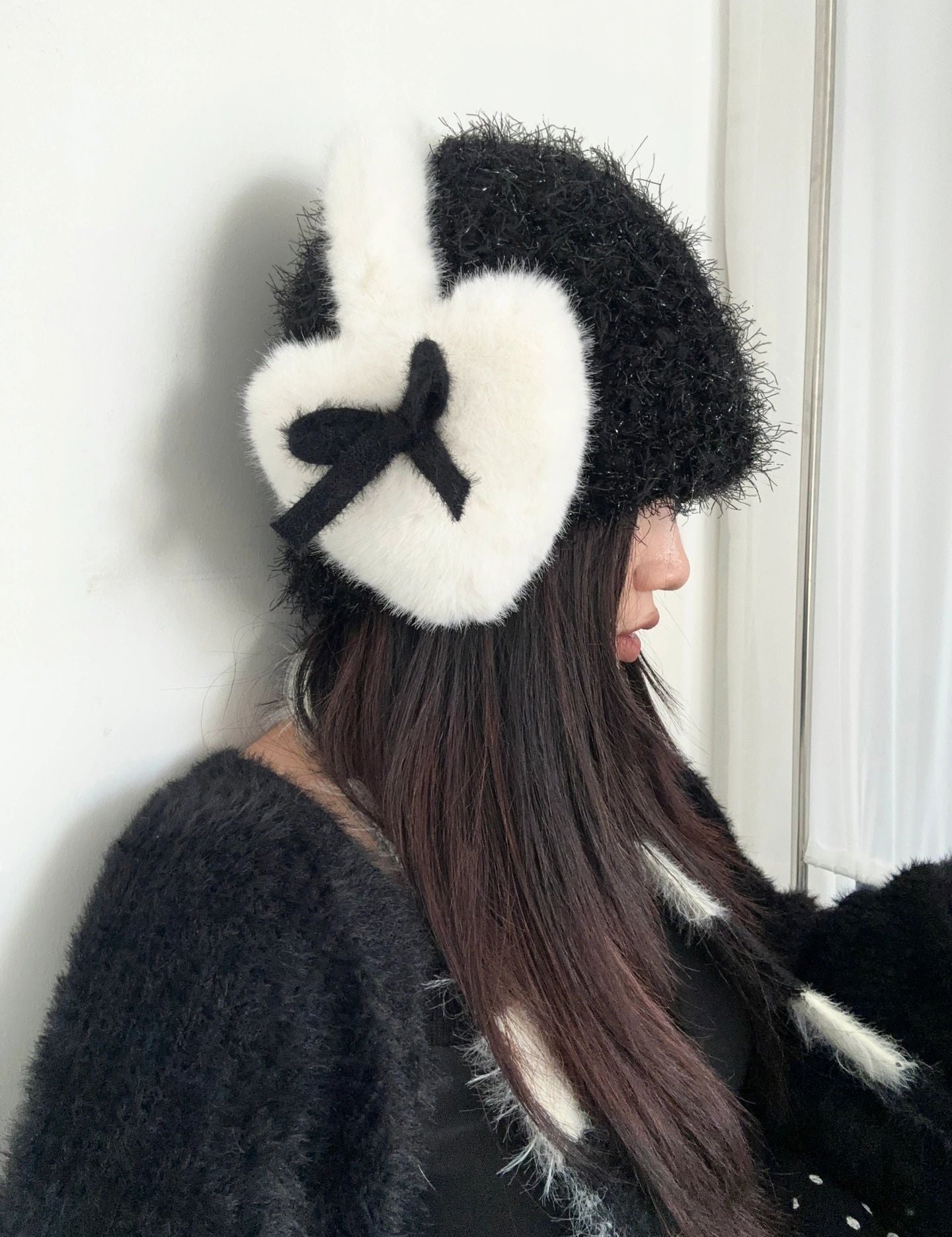 Get trendy with Dolly heart faux fur ribbon ear muffs ear warmer -  available at Peiliee Shop. Grab yours for $13.80 today!