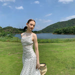 Get trendy with [SPOII UNOSA] Fleur De Saint Tropez Polka Dress MIDI Dress Gown -  available at Peiliee Shop. Grab yours for $78 today!