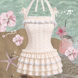 Cinnabun Angel Mint Candy Floral Mini Dress