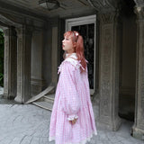 [August Unicorn] The Girl Gingham Babydoll Thin Coat