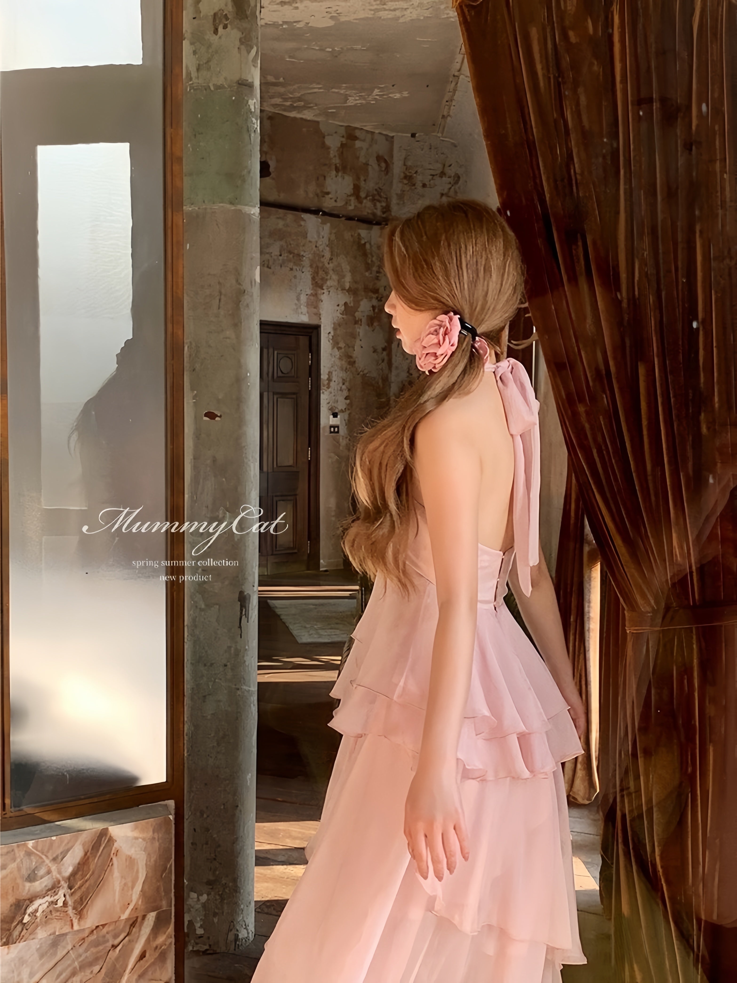 Get trendy with [Mummy Cat] Spring Sakura Rimantic Dress Set -  available at Peiliee Shop. Grab yours for $62 today!