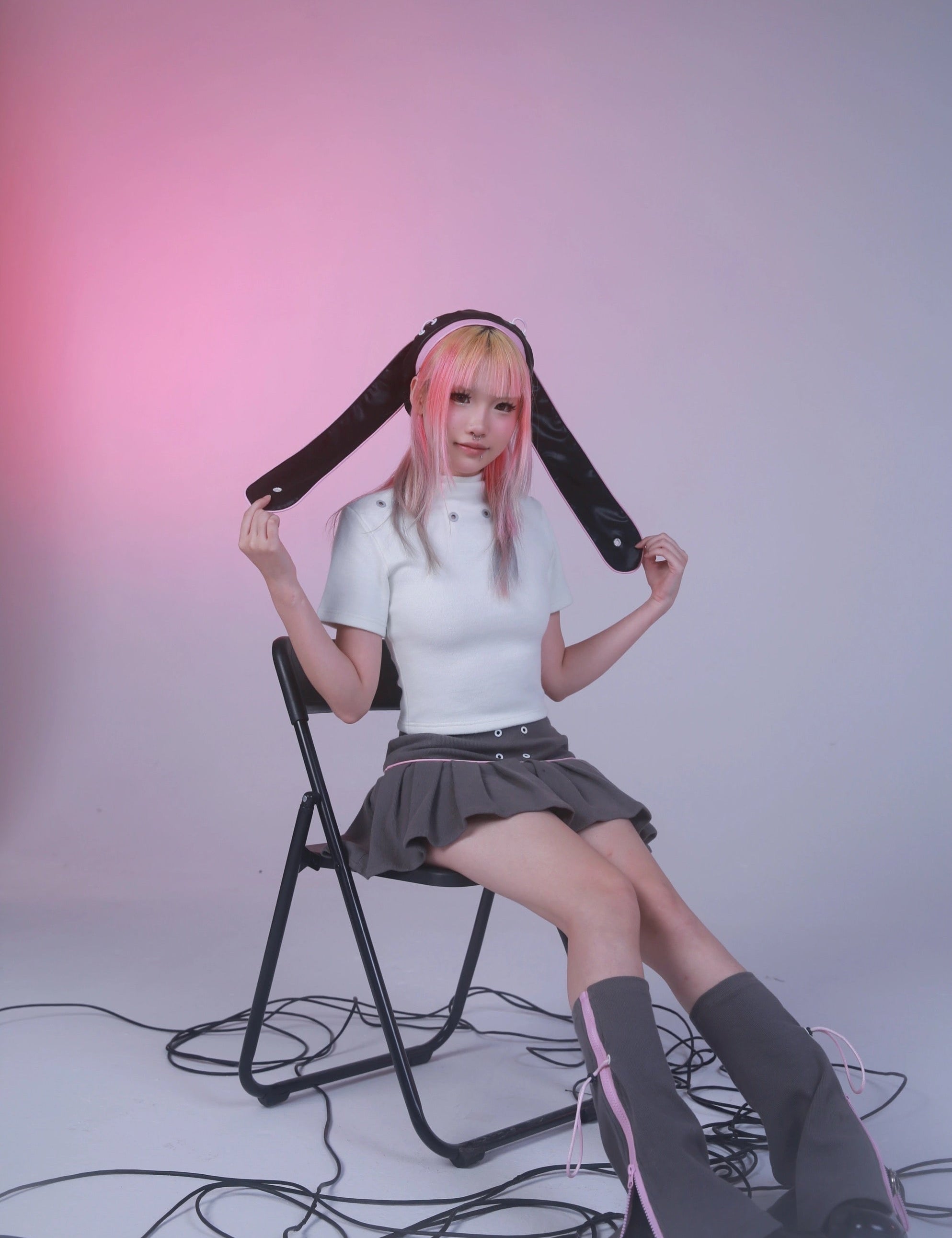 Get trendy with [Evil tooth]Mechanical Punk High-Neck Top - Shirts & Tops available at Peiliee Shop. Grab yours for $43 today!