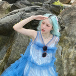 Get trendy with [August Unicorn] Klein Blue Dreamy Outer Dress - Dresses available at Peiliee Shop. Grab yours for $62 today!