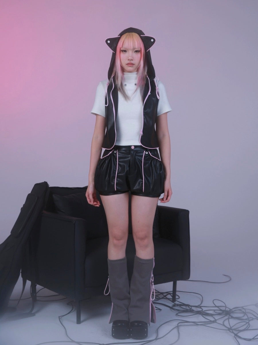 Get trendy with [Evil tooth] Punk Leather Pumpkin Pants - Shirts & Tops available at Peiliee Shop. Grab yours for $42 today!