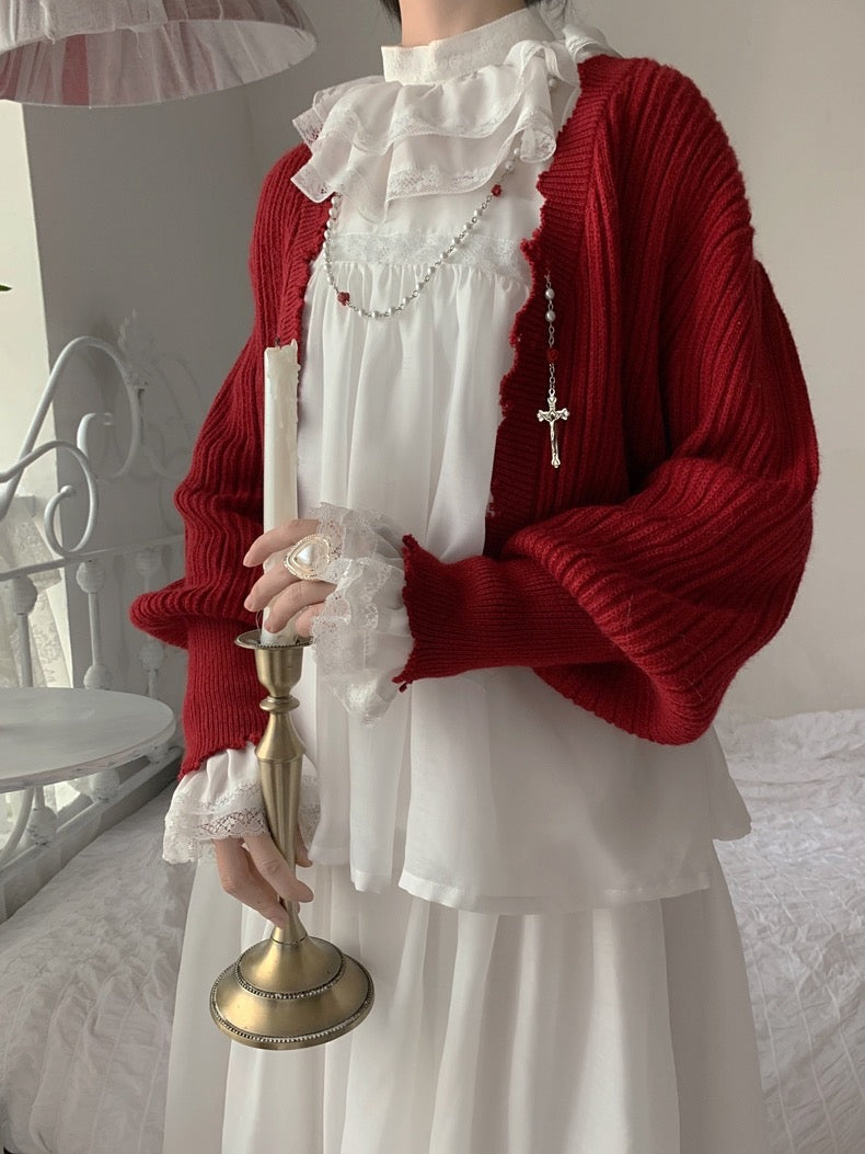 Get trendy with [Nololita] Hallucination Rose The Missing Moon Silk Like Cotton Shirt Christmas - Shirts & Tops available at Peiliee Shop. Grab yours for $36 today!