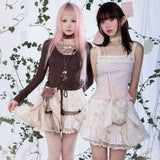 Rose Island Forest Tea Party Floral Mini Skirt with Bloomers