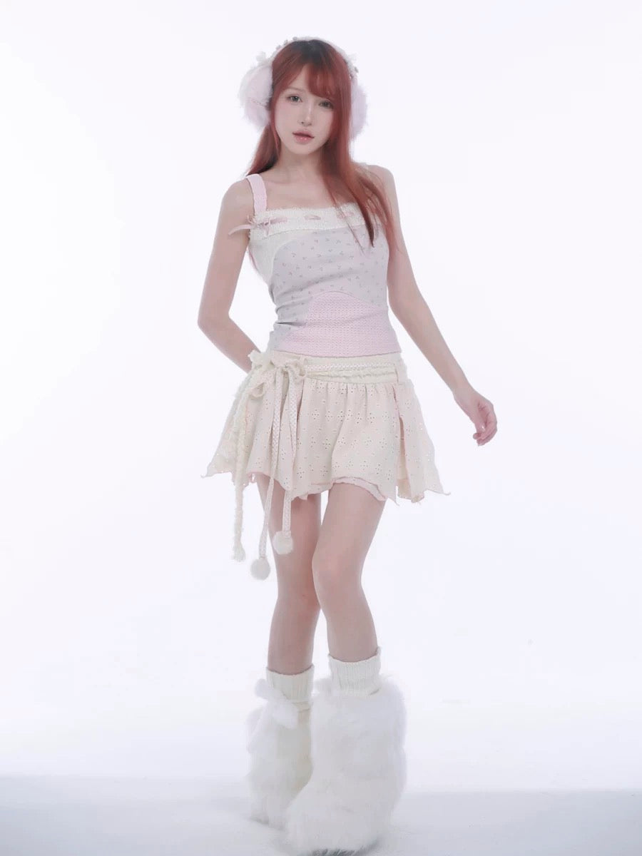 Get trendy with [Rose Island] Soft Cotton Dream Autumn Whisper Mini Skirt -  available at Peiliee Shop. Grab yours for $44 today!