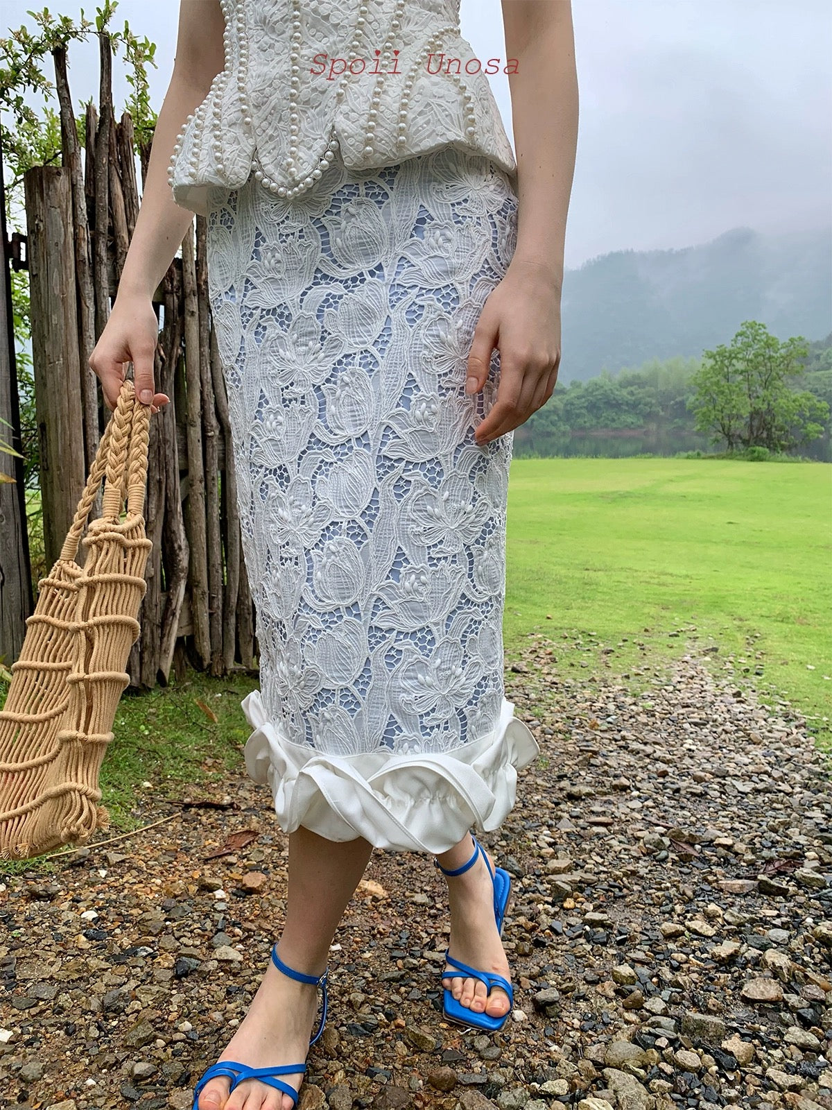 Get trendy with [SPOII UNOSA] Pearly Mermaid Midi Skirt -  available at Peiliee Shop. Grab yours for $65 today!