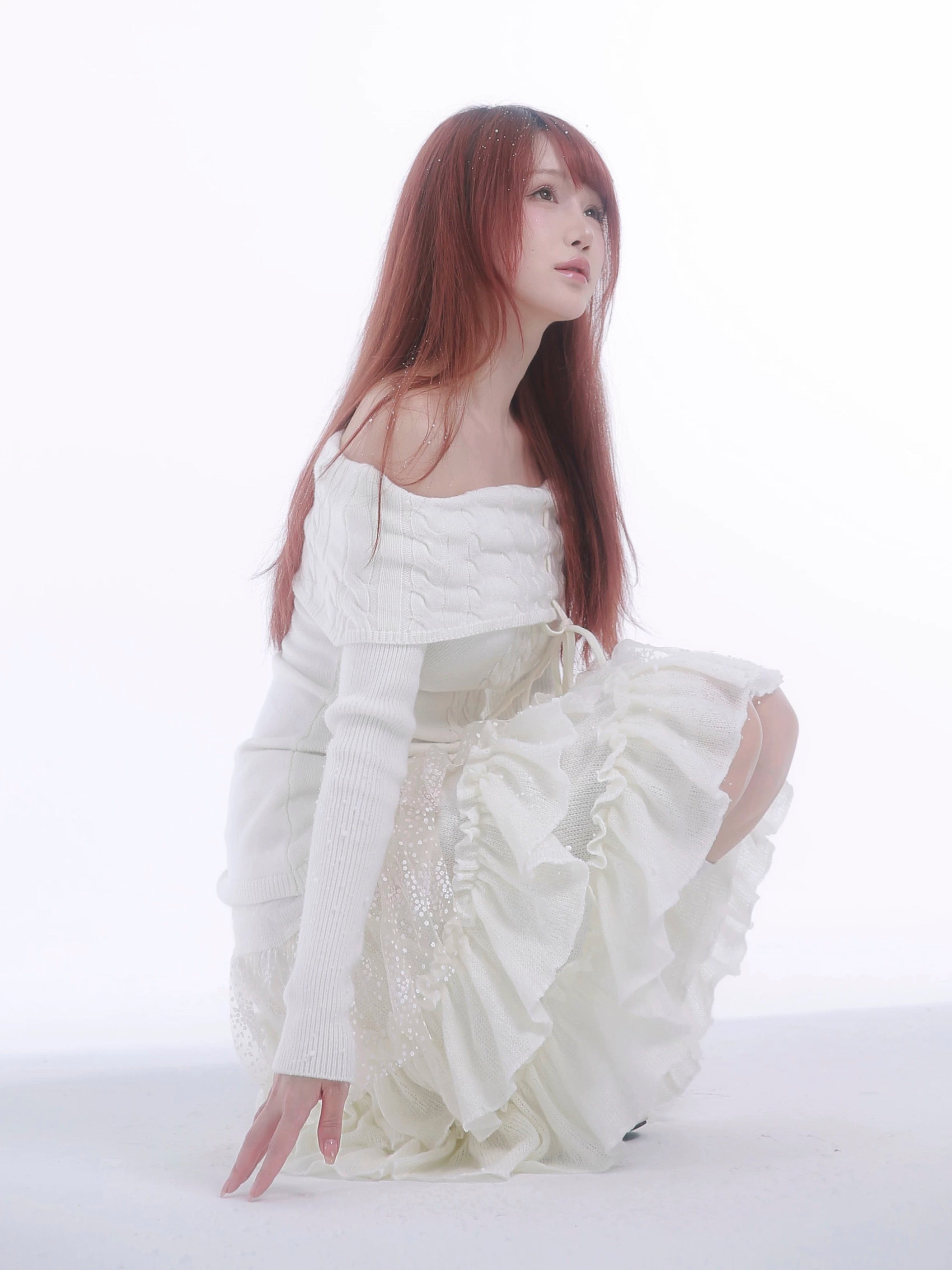 Get trendy with [Rose Island] The White Romance Wool-blend Sweater -  available at Peiliee Shop. Grab yours for $60 today!
