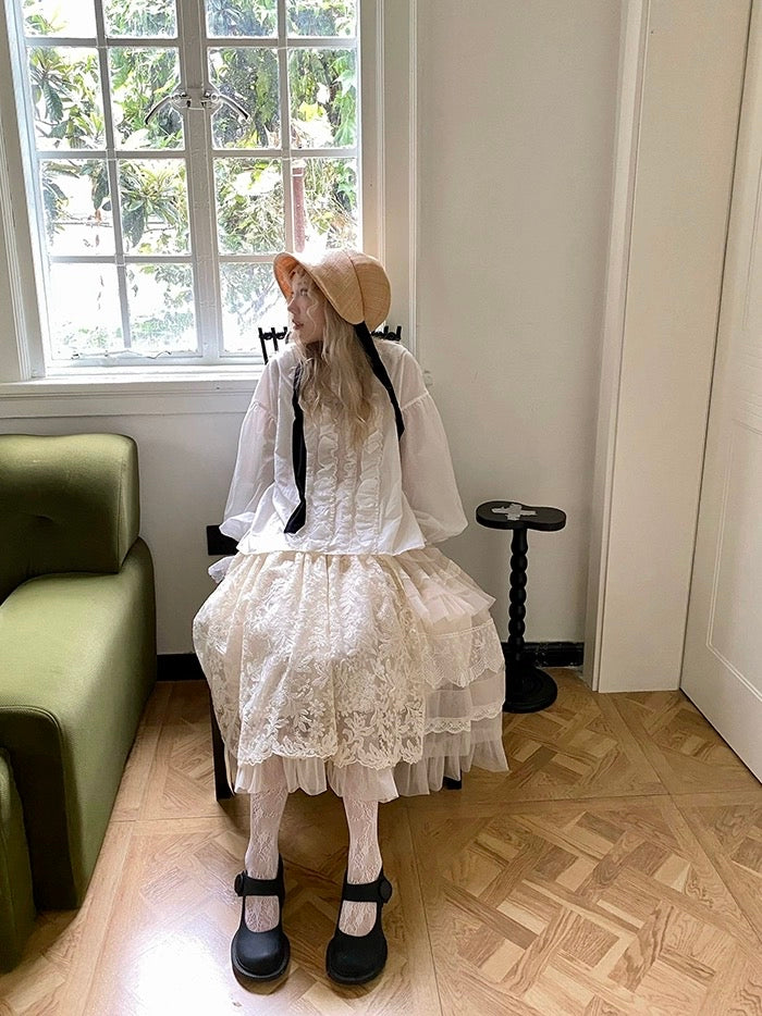 Get trendy with [August Unicorn] Wedding Lace Cake  Skirt - Dresses available at Peiliee Shop. Grab yours for $129 today!